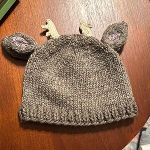 Hand Knit Brown Deer Hat with Ears